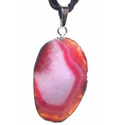 Colourful Agate Crystal Sliced Electroplated Pendant Design 08